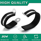OURU 1/2 Inch Cable Clamps, Rubber Coated Insulated Clamps, 100pcs, 13mm - Image 2
