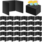 30 Pack Black Desk Dividers for Students, Privacy Shields Folder for Students, Durable & Waterproof Plastic Study Board, Classroom Teacher Supplies Test Divider, Includes Extra Labels by bcabo