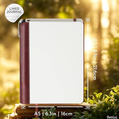 SETTINI® Vegan Leather Journal Gift Set with Pen 192 Pages, Modern White - Image 3