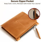 Leather Insert for Pocket Size Notebook (4" x 5.1") – Handmade Notebook Organizer with Card Slots & Zipper Pocket, Refillable Journal Insert, Travel Notebook Insert, Planner Insert, Warm Brown - Image 7