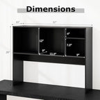 Desktop Bookshelf, 3-Tier Wood Countertop Bookcase with 5 Shelves, Desk Hutch for College Dorm, Multipurpose Desk Organizer Shelf Display Rack for Home Office, Hutch Top Only - Image 2