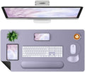 4-in-1 Large Gaming Mouse Pad, Keyboard Wrist Rest Pad & Wrist Support Mousepad Set, Extended Desk Pad Waterproof Desk Mat Protector for Home Office Decor Study Game 35.4×15.7 Inches I Noble Purple by NXZGO