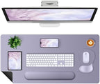 4-in-1 Large Gaming Mouse Pad, Keyboard Wrist Rest Pad & Wrist Support Mousepad Set, Extended Desk Pad Waterproof Desk Mat Protector for Home Office Decor Study Game 35.4×15.7 Inches I Noble Purple by NXZGO