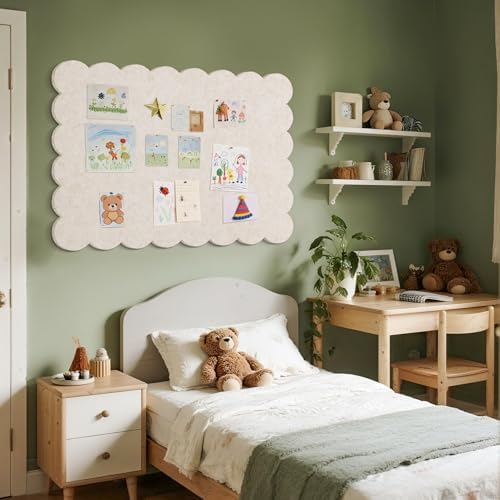 Scalloped Bulletin Board 40x30 inches, Decorative Felt Pin Board for Wall - Image 4