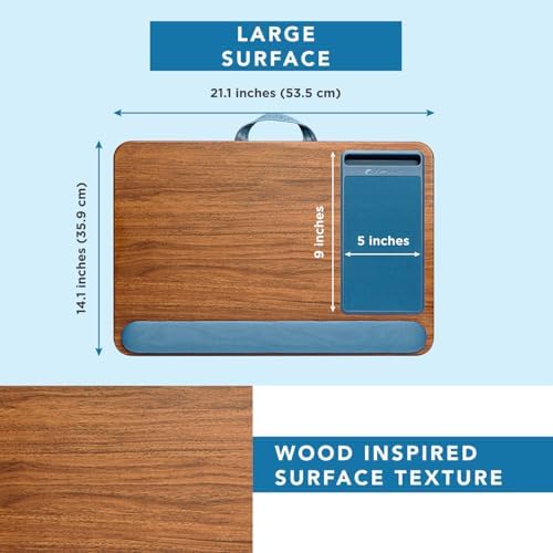 LAPGEAR Home Office Pro Lap Desk - Espresso Blue, Fits 15.6” Laptops - Image 5