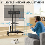 PERLESMITH Rolling TV Stand for 32-85 Inch Flat/Curved TVs up to 100 lbs - Image 5