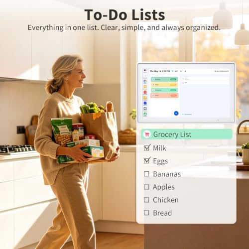 Digital Calendar, 15.6" HD Touchscreen Family Calendar Organizer, Smart Family Planner with Chore Chart, Meal Planner, To-Do List & Digital Photo Frame, White - Image 6