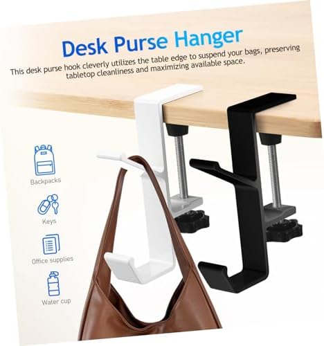 Baluue 8pcs Safety Purse Hook Schoolbag Hook for Desk Desk Backpack Holder Construction Space Management - Image 2