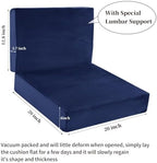HOMBYS Foam Recliner Chair Cushions for Elderly, 4" Thick Chair Pads with Back Support for Office, Non-Slip Medium Firm Seat Cushion with Lumbar Pillow (Sapphire Blue, 13" Backrest) - Image 2
