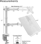 VIVO Fully Adjustable 13 to 32 inch Single Computer Monitor and Laptop Desk Mount Combo, Stand with Grommet Option, Fits up to 17 inch Laptops, White STAND-V002CW - Image 4