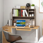 Desktop Bookshelf, 3-Tier Wood Countertop Bookcase with 5 Shelves, Desk Hutch for College Dorm, Multipurpose Desk Organizer Shelf Display Rack for Home Office, Hutch Top Only - Image 6