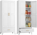 Polup 75" Metal Storage Cabinet, Tall Kitchen Pantry Cabinet with 1 Drawer by POLUP