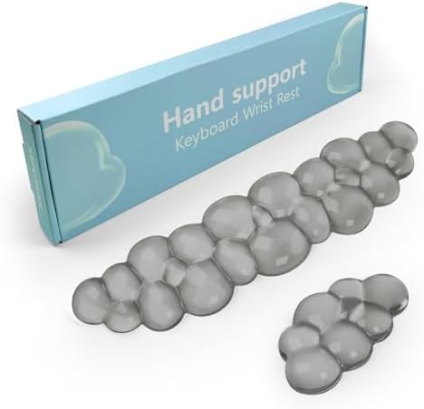Gel Cloud Keyboard and Mouse Wrist Rest, Cute Wrist Support and Arm Support Keyboard Rest for Keyboard and Mouse Typing Pain Relief，Suitable for Office/Computer/Laptop/Gaming (Gray) by KEPUTAIER