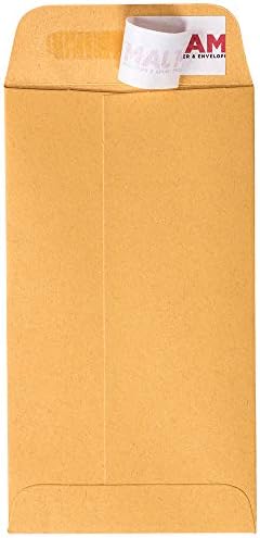 JAM PAPER #6 Coin Business Envelopes with Peel and Seal Closure - 3 3/8 x 6 - Brown Kraft Manila - Bulk 500/Carton - Image 3