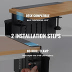 Desk Side Storage Organizer, Under Desk Laptop Holder with Magnetic Slot - Image 6