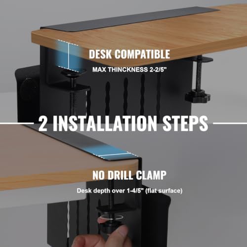Desk Side Storage Organizer, Under Desk Laptop Holder with Magnetic Slot - Image 6