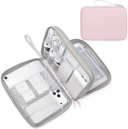 FYY Electronic Organizer, Travel Tech Pouch Bag, Extra Large, Light Pink by FYY