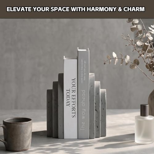 Decorative Bookends for Shelves, Heavy Duty Resin Book Stoppers for Books - Image 4