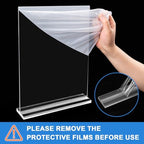 Dynta 24 Pack Acrylic Sign Holder 8.5 x 11 Inches Clear Table Sign Holder - Image 2