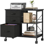 DUMOS 3 Drawer Mobile File Cabinet, Rolling Printer Stand with Storage by DumosLifestyle