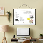 Dry Erase Board for Wall, 24" x 18" Double-Sided Hanging Magnetic Whiteboard with 6 Markers, 6 Magnets and 3 Mini Sticky Notes, Presentation Board for School, Home, Office, Black Frame - Image 2