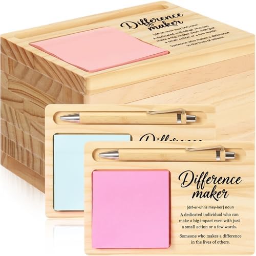 10 Pcs Back to School Teacher Appreciation Gifts Bulk Wooden Sticky Note Holder Motivational Thank Your Gift Inspirational Sticky Notes for Teacher Back to School (Difference) by Unknown