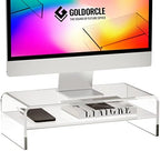 Acrylic Monitor Stand Riser Clear Computer Monitor Stand (Big) by GoldOrcle
