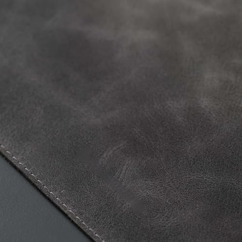 Jersey Genuine Calfskin Leather Desk Pad, Office Desk Mat with Non-Slip Bottom, Smooth Surface for Mouse & Keyboard, Desk Protector (36x19 inches) (Grey) - Image 4
