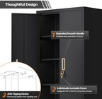 VINGLI Rolling Metal Storage Cabinet with Adjustable Shelves, 71'' Tall Garage Storage Cabinet with Wheels, Locking Tool Cabinets for Home Office Garage Gym School (Black) - Image 7