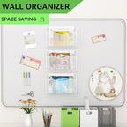 Magnetic File Holder - Heavy Duty Wall File Organizer for Refrigerator & Whiteboard - Strong Magnet Mail Holder & Magazine Rack, No Drilling Document Storage Basket for Office Cabinet - Image 2