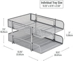 Mind Reader Stackable Paper Tray, Desktop Organizer, File Storage, Office, Metal Mesh, 2 Pc, Silver - Image 3