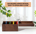 5 x 8 Inches Index Card Holder Set, Bamboo Organizer Box, Brown - Image 7