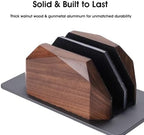 Walnut Vertical Laptop Stand, Dual Slot Wood Laptop Holder for Desk - Image 2