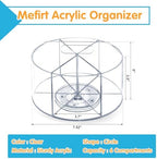 Mefirt Acrylic Pen Holder, 360 Degree Rotating Pen Organizer, Rotating Desk Acrylic Office Organizer with 6 Compartments, Marker Organizer for Kid, Crayon Caddy School Art Supply Storage Organizer - Image 5