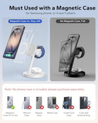 KPON for Samsung 3 in 1 Charging Station, Magnetic Wireless Charger Stand for MagSafe for Samsung Galaxy S26 Ultra/S25/Z Fold7/Flip7, Phone Watch Charger Dock for Galaxy Watch Ultra/8/7 and Buds - Image 2