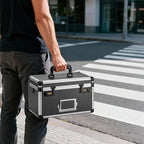 10.2 x 7 x 7.5 Inch Combo Lock Storage Box - Portable Safe for Valuables, Cash, Documents & Medicine | Heavy-Duty & Childproof | Home, Office, Travel Use (Black) - Image 7