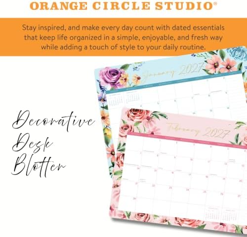 Orange Circle Studio 2027 Cabana Stripes Decorative Desk Blotter Calendar, 17-Month Desk Pad Planner, 18.75" x 13.5" Monthly Pages, Tear-Off Sheets, Notes Section for Office & Home Workspace Area - Image 2