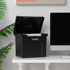 IRIS USA File Box Organizer with Lid, Letter File, 4-Pack, Black - Image 6