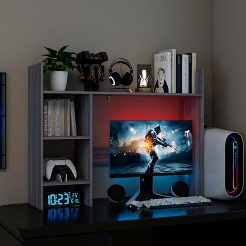 FTZxHKLX 37.4’’ Desktop Bookshelf, 4-Tier Desk Hutch for Computer Monitor by FTZxHKLX