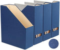 Magazine Holder - File Holder and Desk Organizer, Paperboard Book Organizer and Storage Box for Documents, Magazine Holder Rack for Classroom, Home, and Office (Classic Blue, 4-Pack) by LifeSto