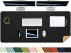 AFIING Cork Desk Mat 55" x 17", Dual-Sided Natural Cork & PU Leather Desk Pad, Non-Slip Waterproof Large Mouse Pad for Office, Home & Gaming (Black) by AFIING