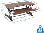Mount-It! Large 38 Inch Standing Desk Converter, Sit Stand Desk Riser for Dual Monitors with Keyboard Tray, Height Adjustable Desktop Workstation, Easy Lift Gas Spring, Rustic Walnut Brown - Image 6