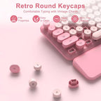 Pink Wireless Keyboard and Mouse Combo, Magnetic Wrist Rest, Round Keycap - Image 7