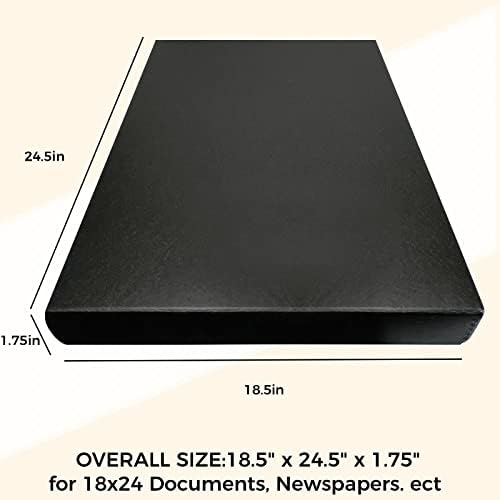 Golden State Art, Clamshell Archival Folio Storage Box 18x24 Inch, Black - Image 2