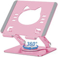 Aoviho Rotating Tablet Stand for Desk - [Adjustable] Drawing Stand for iPad, Portable Aluminum Desktop Holder, Compatible with 4.7–12.9 inch Devices (Pink) by Aoviho
