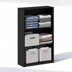 Furinno Reed Closet Organizers and Storage, 3-Tier Closet Organizer, Open Shelf Closet Storage, for Wardrobe, Bedroom, Living Room, Blackwood - Image 4