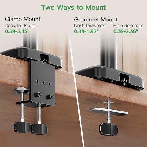 MOUNT PRO Single Long Monitor Arm, 13 to 32 inch Computer Monitor Desk Mount, Extra Long Adjustable Screen Stand, Tall Display Mount with Tilt, Swivel, Rotation, Hold up to 19.8lbs, VESA 75/100mm - Image 6