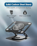 SHUWEI Laptop Stand with Fan, Height/Angle Adj fits 16" Laptop, Black - Image 5