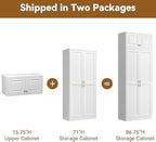 Polup 86" Tall Metal Kitchen Pantry Storage Cabinet with Doors and Shelves - Image 6