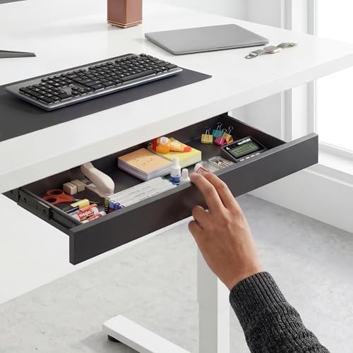 Under Desk Storage Drawer, Slim Sliding Tray Organizer (Black) - Image 5